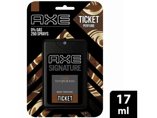 Axe Signature Dark Temptation Ticket Body Spray 17ml - The worlds number No1 male deodorant AXE, introduces a revolutionary pocket sized pack AXE ticket.