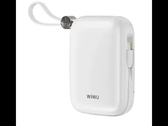 Wiwu WI-P042 10000mAH Power Bank Monaco Pearl Gradient Color - Maximum Compatibility and Comfort with Double Cable , Compact Design and Ease of Use with 6 months warranty