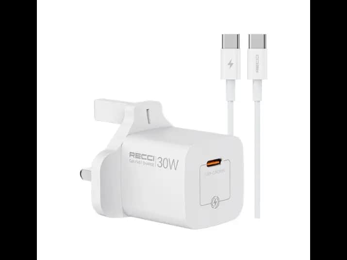Recci RC77UCC 30W GaN Fast Charger white with 3 month warranty