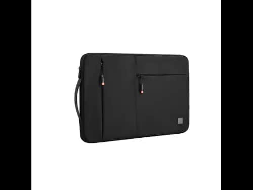 Wiwu Alpha Slim Sleeve For Upto 14″ Laptop (MacBook Air) - faux fur lining protection , Water-resistant material , Retractable waterproof TPU handle