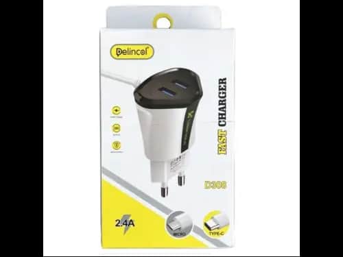 DELINCOL D308 CHARGER - QUICK CHARGER , DUAL USB CHARING PORTS , SAFE AND FAST