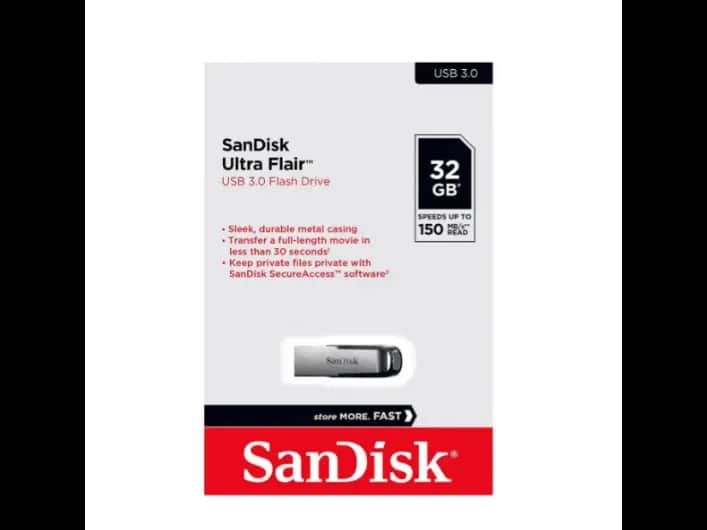 SanDisk Ultra Flair Flash Drive 32GB with 1 Years Warranty