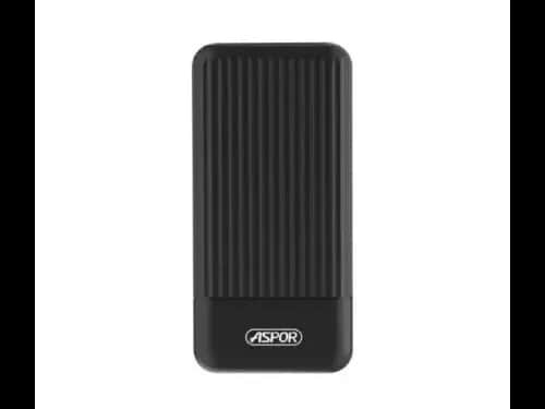 Aspor A323 10000mAh Power Bank - Black