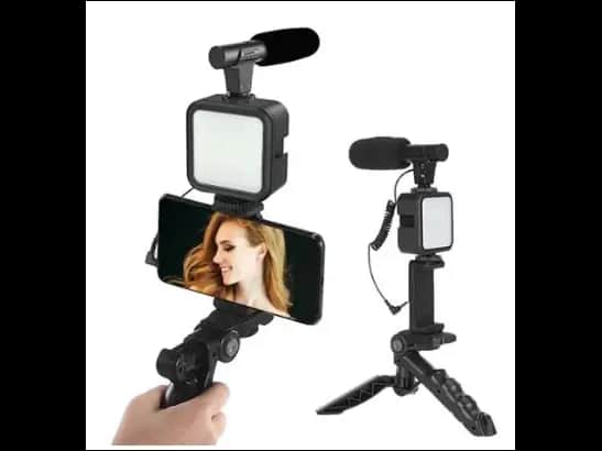 Video Making Vlog Gimble / Tripod Kit AY-49 With Microphone and And Light