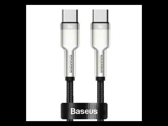 Baseus Cafule Series 1M Metal Data Cable Type-C to Type-C 100W Black – CATJK-C01 - Silver