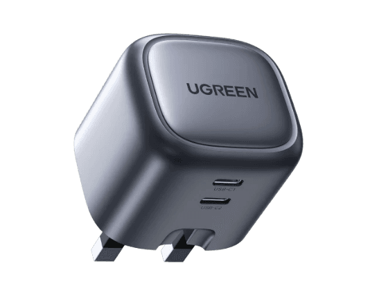 90399 NEXODE 45W DUAL USBC PD GAN FAST CHARGER UK SPACE GRAY