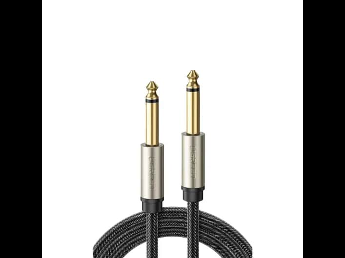 Ugreen 10638 6.35mm Male to Male Stereo Auxiliary Aux Audio Cable – 2M – Gray