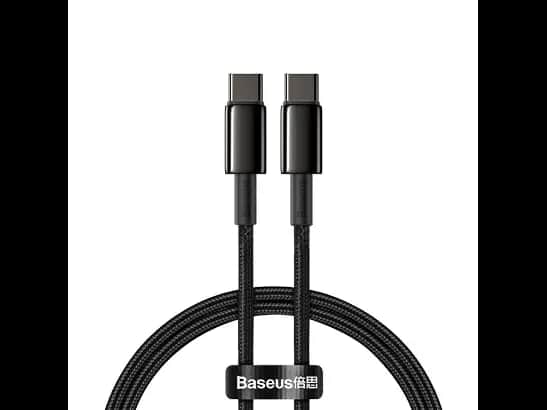 Baseus Tungsten Gold 1M Fast Charging Data Cable Type-C to Type-C 100W – Black