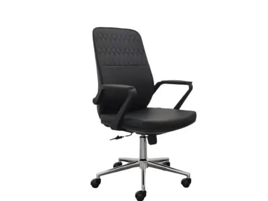 PRODO MEDIUM EXECUTIVE LEATHER OFFICE CHAIR Black - One Year Warranty