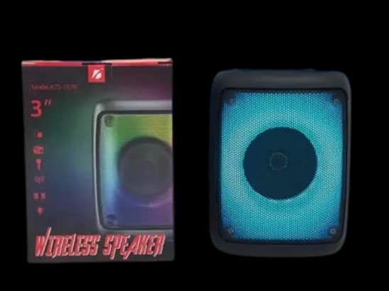 KTS-1576 Portable Wireless Speaker KTS 3inch Mini TWS Rechargeable Speaker With Coloured Lights - Black