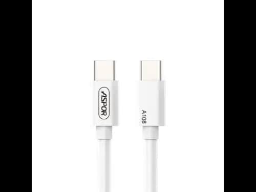 Aspor A108L 2M 100W Type C to Type C PD Cable -  white