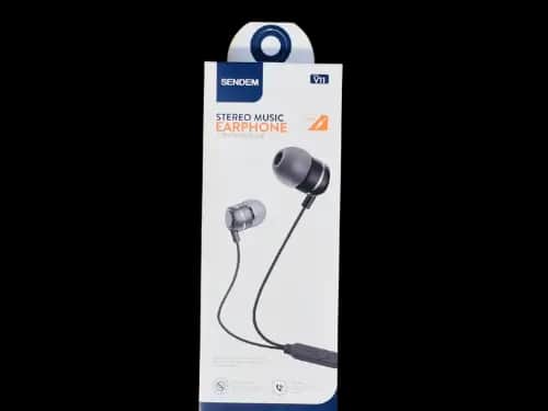 Sendem V11 music stereo earphone - Black