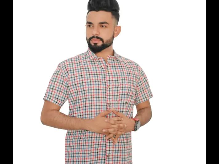 TAAG Premium cotton Short  sleeve check shirts – 0012