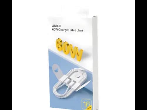USB-C 60w charger cable 1m - White