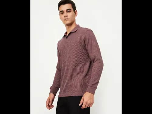 Men Patterned Regular Fit Polo T-Shirt