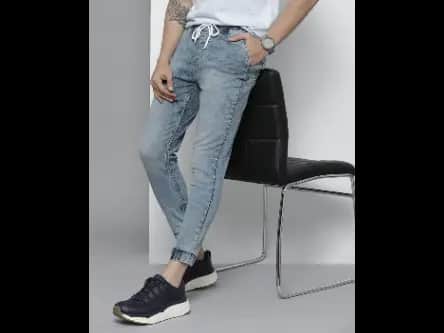 Heavily Washed Slim Fit Jogger Jeans