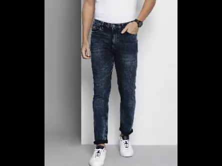 Heavy-Wash Slim Fit Jeans