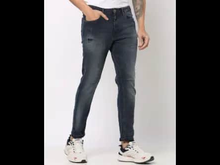 Lightly Washed & Distressed Relaxed Fit Jeans