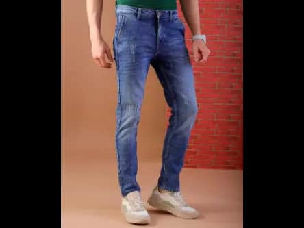 Lightly Distressed Slim Fit Jeans