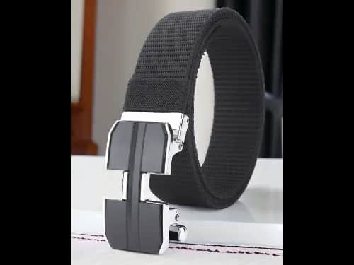 Men Wide Belt with Auto-Lock Buckle Closure