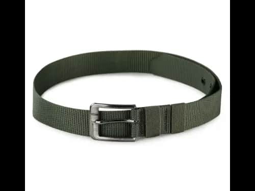 Men Webbed Wide Belt with Pin-Buckle Closure