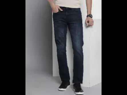 Lightly Washed Straight Fit Jeans