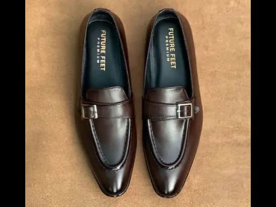 Men’s Coffee Brown Cow Leather Strap Loafer