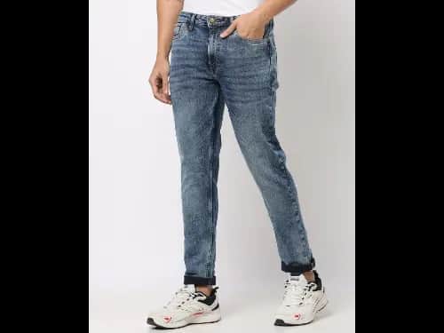 Acid Heavily Washed Slim Fit Jeans