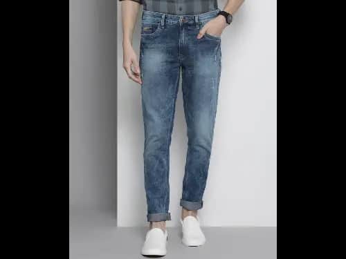 Acid Heavily Washed Slim Fit Jeans