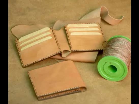 Pure Goat Leather Camel Brown Bi-Fold Wallet