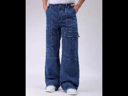 Men Mid-Rise Wide-Leg Jeans