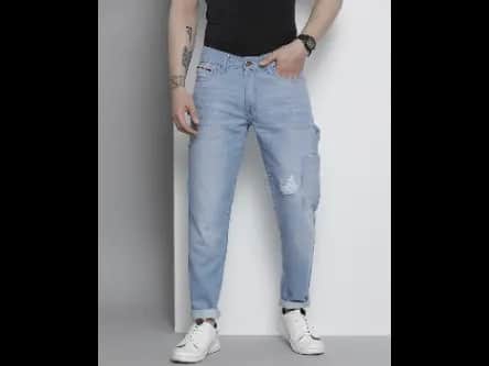 Lightly Washed Distressed Jeans