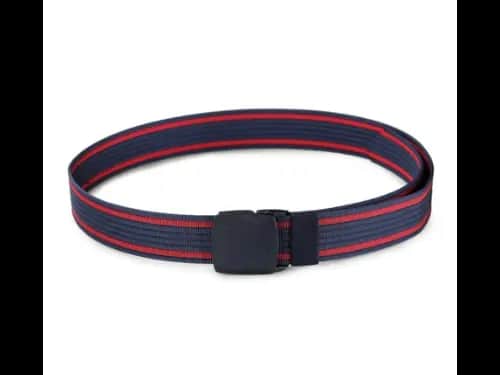 Men Striped Wide Belt with Clip-Buckle Closure