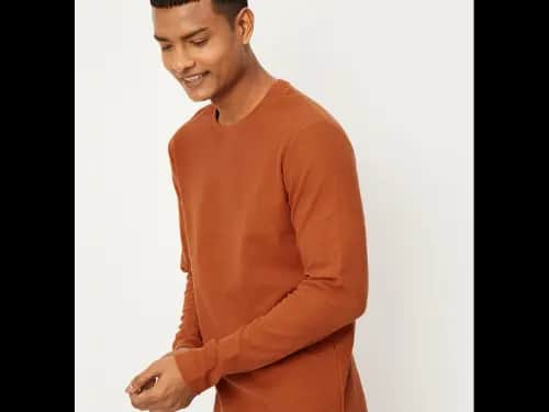 Men Textured Long Sleeve Lounge T-Shirt