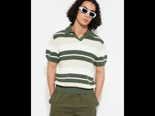 Men Striped Polo T-Shirt