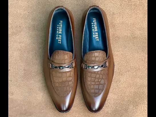 Men’s Two-Tone Tane Cow Leather Croc Loafer