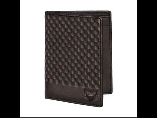Checked Genuine Leather Bi-Fold Wallet