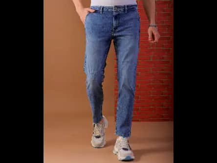 Lightly Distressed Slim Fit Jeans