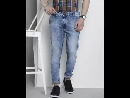 Acid Washed Slim Fit Jeans
