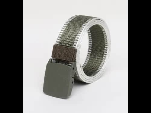 Men Webbed Wide Belt with Release-Buckle Closure