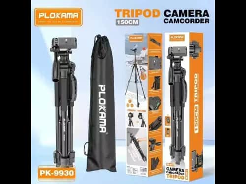 PLOKAMA PK 9930 Tripod 150 CM: Camera Camcorder Stand for Photography, Compatible with Mobile Phones and Cameras