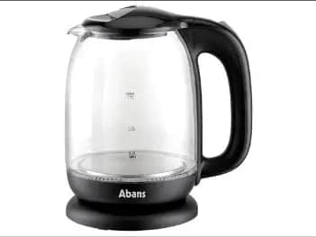 Abans 1.7L Electric Glass Kettle - Black