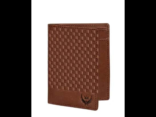 Checked Genuine Leather Bi-Fold Wallet