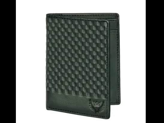 Checked Genuine Leather Bi-Fold Wallet