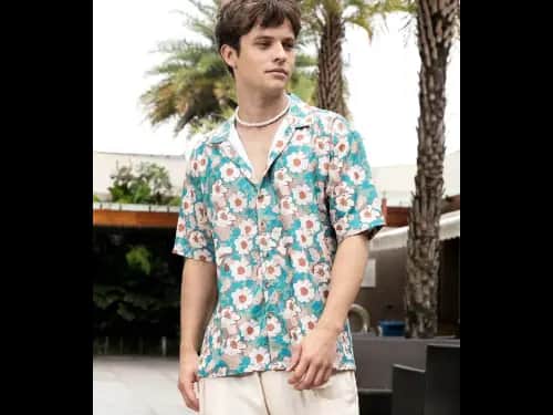Men Floral Print Oversized Fit Shirt