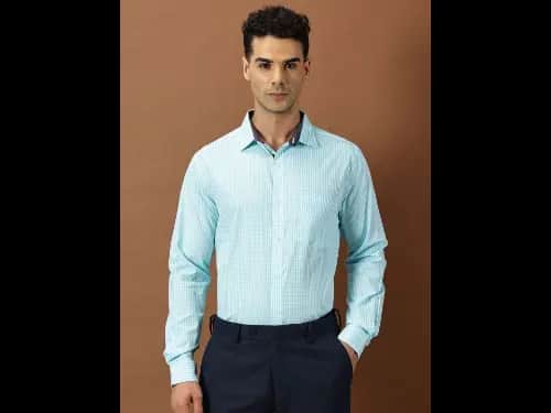 Men Micro Checks Formal Shirt