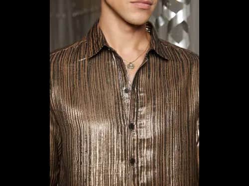 Men Regular Fit Shirt with Spread Collar