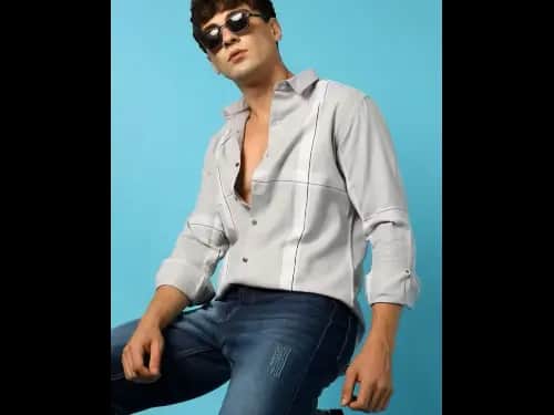 Striped Spread-Collar Shirt