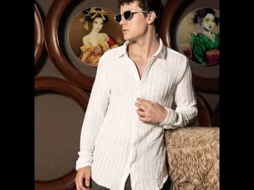Men Embroidered Regular Fit Shirt