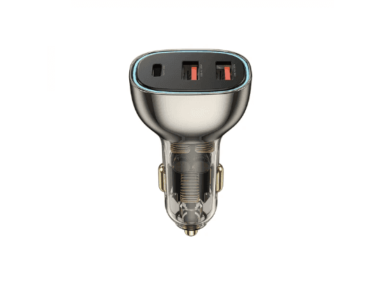WIWU  WI-QC013  90W PD+QC KIRSITE GEEK FAST CAR CHARGER DUAL USB+TYPE-C – BLACK